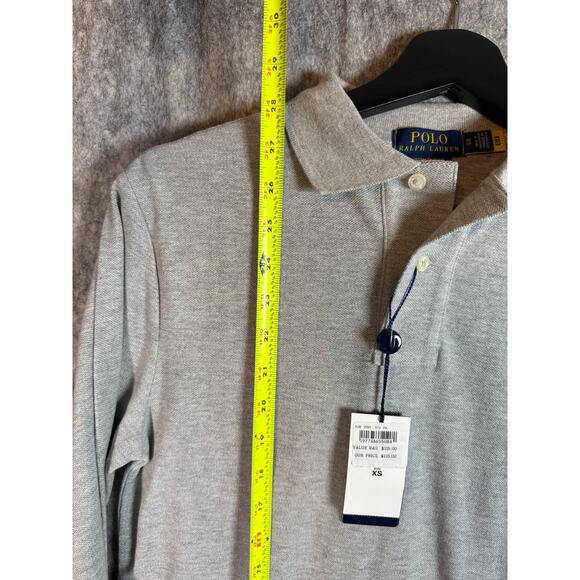 NWT Polo Ralph Lauren Mens Gray Long Sleeve Custom Slim Fit Polo - XS - Picture 9 of 9